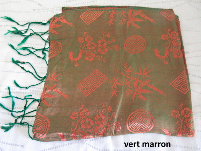 Foulard en soie - vert marron